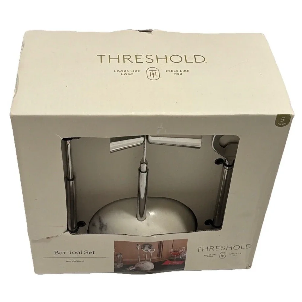 Threshold Bar Tool Set with Marble Stand Silver White Metal Marble - Picture 3 of 5